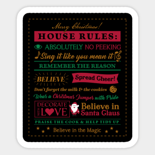 Christmas Rules - Cute and Funny Christmas Jumper Sticker